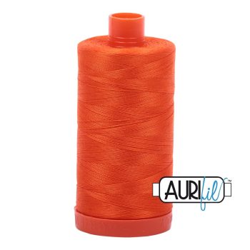 50wt Aurifil Neon Orange 100% Cotton Mako Thread