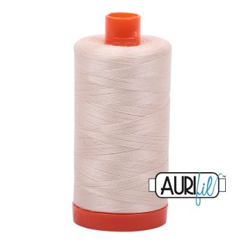 50wt Aurifil Light Sand 100% Cotton Mako Thread