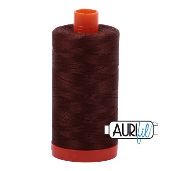 50wt Aurifil Chocolate 100% Cotton Mako Thread