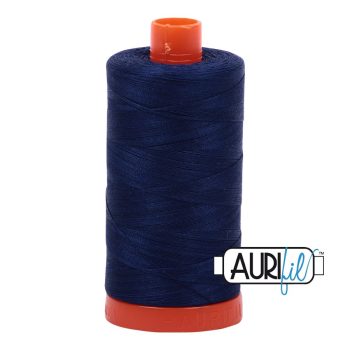 50wt Aurifil Dark Navy 100% Cotton Mako Thread