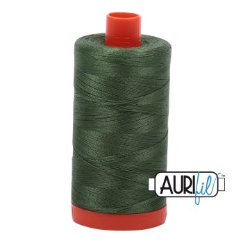 50wt Aurifil Very Dark Grass Green 100% Cotton Mako Thread