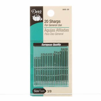 Prym Dritz Sharps Needles Assorted Sizes 3/9 20ct - Image 2