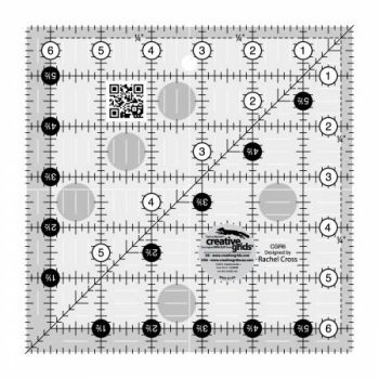 LEFT HANDED Creative Grids Quilt Ruler 6-1/2in Square