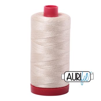 12wt Aurifil Light Beige 100% Cotton Mako Thread