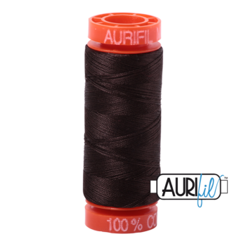 50wt Aurifil Very Dark Bark 100% Cotton Mako Thread - Small Spool