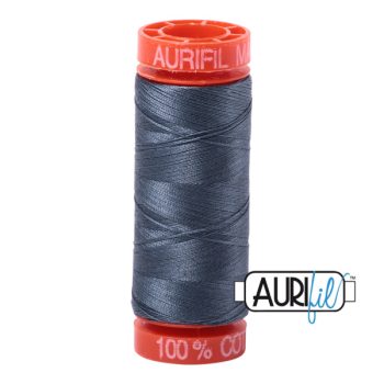 50wt Aurifil Medium Grey 100% Cotton Mako Thread - Small Spool