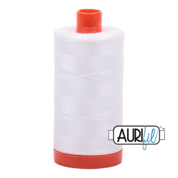 50wt Aurifil Natural White 100% Cotton Mako Thread