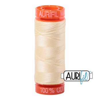 50wt Aurifil Light Lemon 100% Cotton Mako Thread - Small Spool