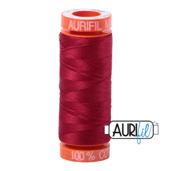 50wt Aurifil Red Wine 100% Cotton Mako Thread - Small Spool