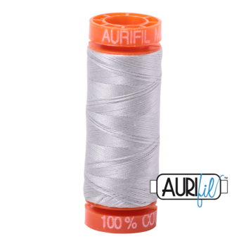 50wt Aurifil Aluminum 100% Cotton Mako Thread - Small Spool