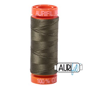 50wt Aurifil Army Green 100% Cotton Mako Thread - Small Spool