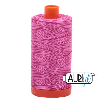 50wt Aurifil Pink Taffy - Variegated 100% Cotton Mako Thread