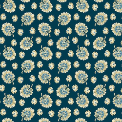 Cocoa Blue by Laundry Basket Quilts Monstera Navy