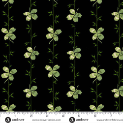 Little Clover by Andover Fabrics Cover Stripe Black